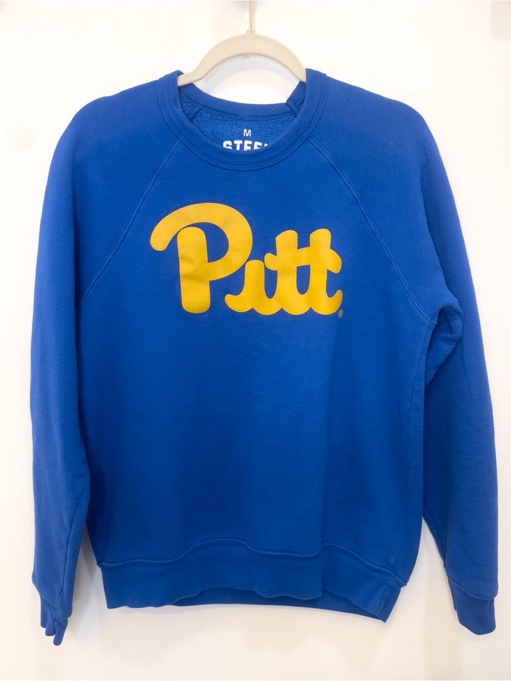 Pitt Panthers Steel City Crewneck Sweatshirt Size M Blue Gold Collegiate
